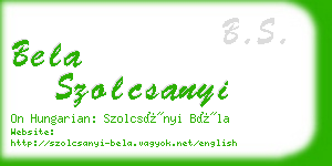 bela szolcsanyi business card